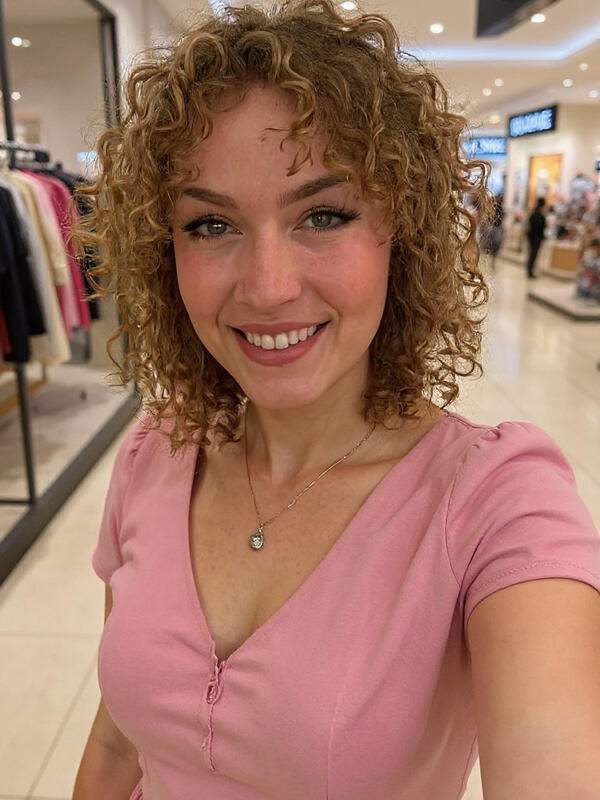 Brünette Frau im Fitnessstudio zeigt durchsichtige Sportbra und lächelt