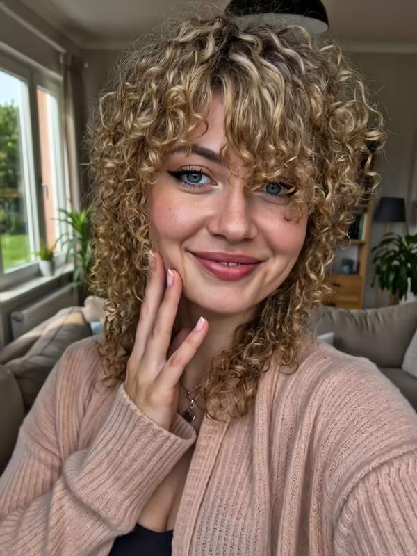 Brünette Amateureinzelnecken mit durchsickerndem Haar